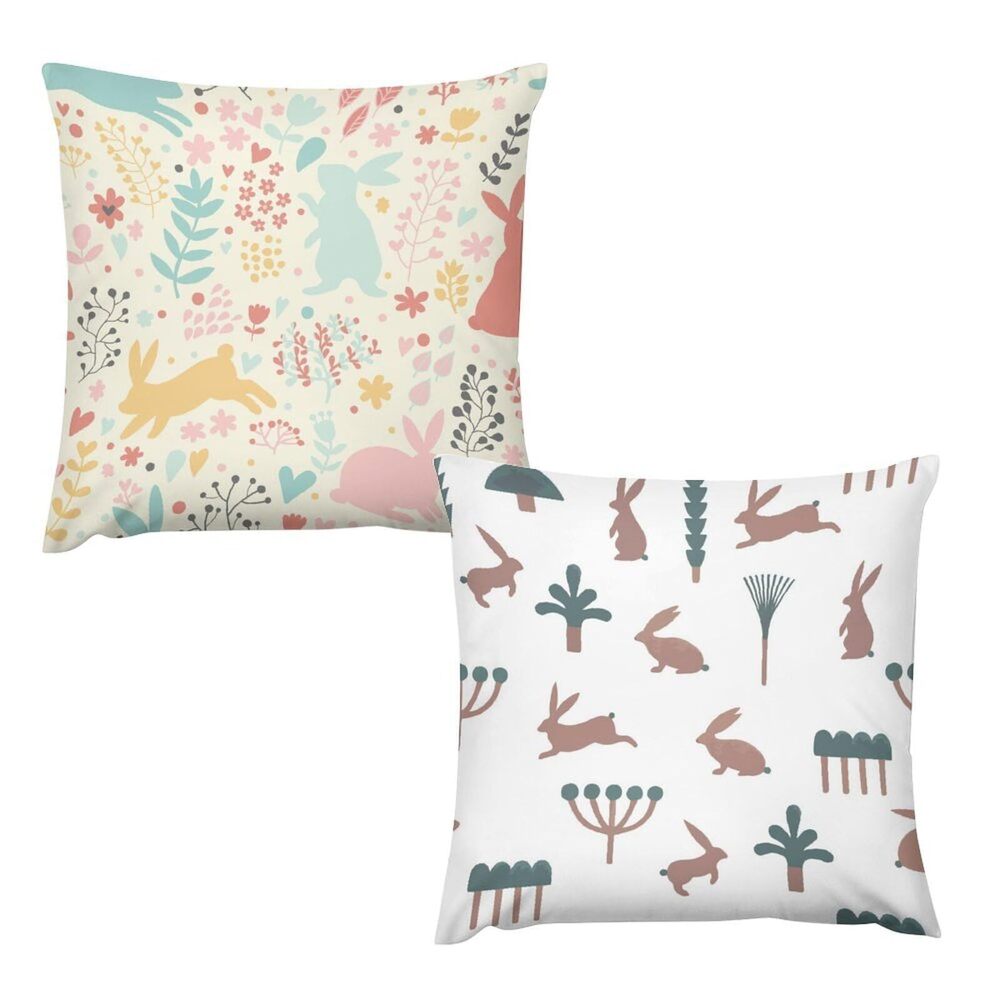 4894 Throw Pillow Cover Set of 2 Rustic Spring Easter Decorative Pillows